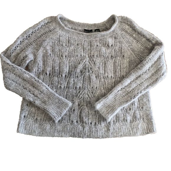 Moda International Sweater Womens Size L Long Sleeve Pullover Open Knit Boxy - Picture 1 of 10